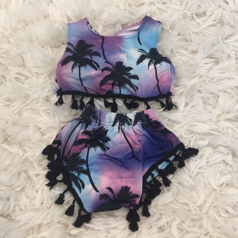⭐️🖤 2pc Little Girl Summer Short Set 💜⭐️
